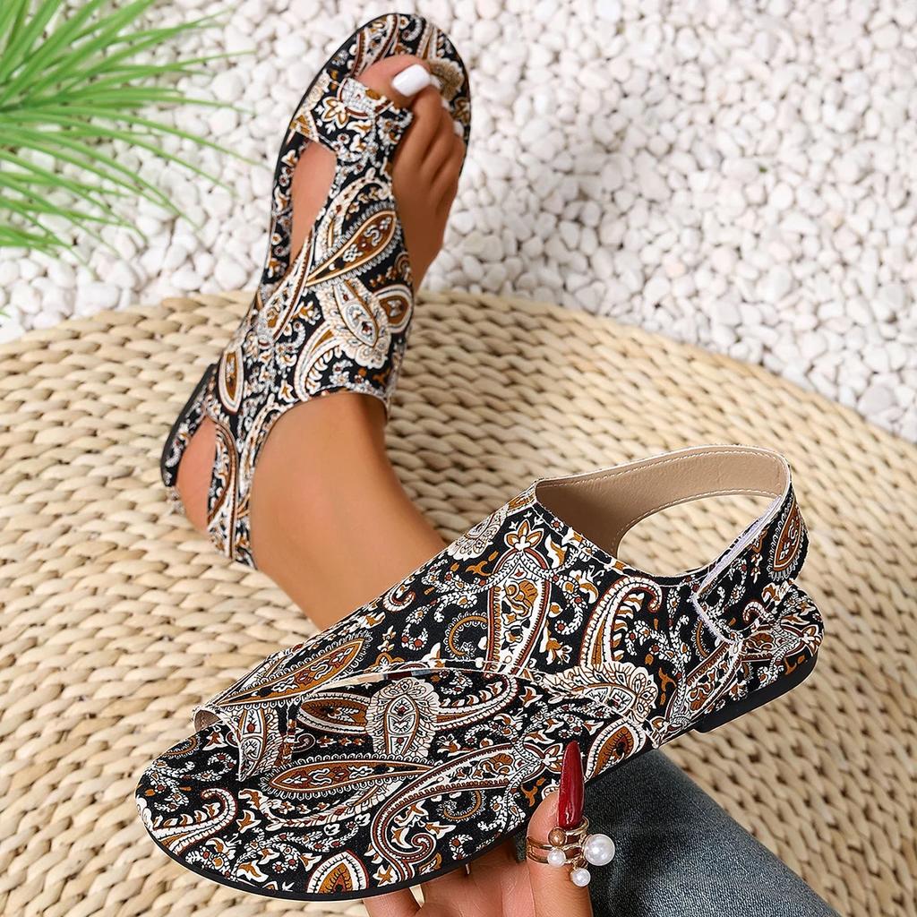 Fashion Women Lightweight Sandals Big Size Fashion Shoes Comfortable Flat Sandals Printed Roman Style Shoes for Women Sandalias De Mujer