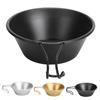 Camping Cup Backpacking Bowl Cup Stainless Steel with Hook Shape Handle for Outdoor Travel Picnic