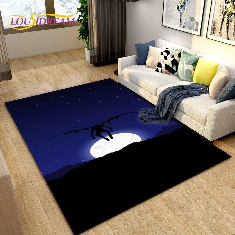 Большой ковер в стиле аниме Death Note, коврик для гостиной, дивана, детской комнаты, кухонный коврик для ванной комнаты, мягкий нескользящий напольный коврик