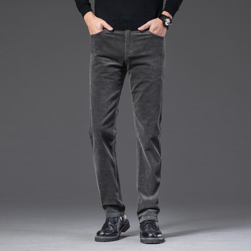 Мужские облегающие брюки из вельвета и хлопка — эластичные, мягкие, легкие, в повседневном деловом стиле