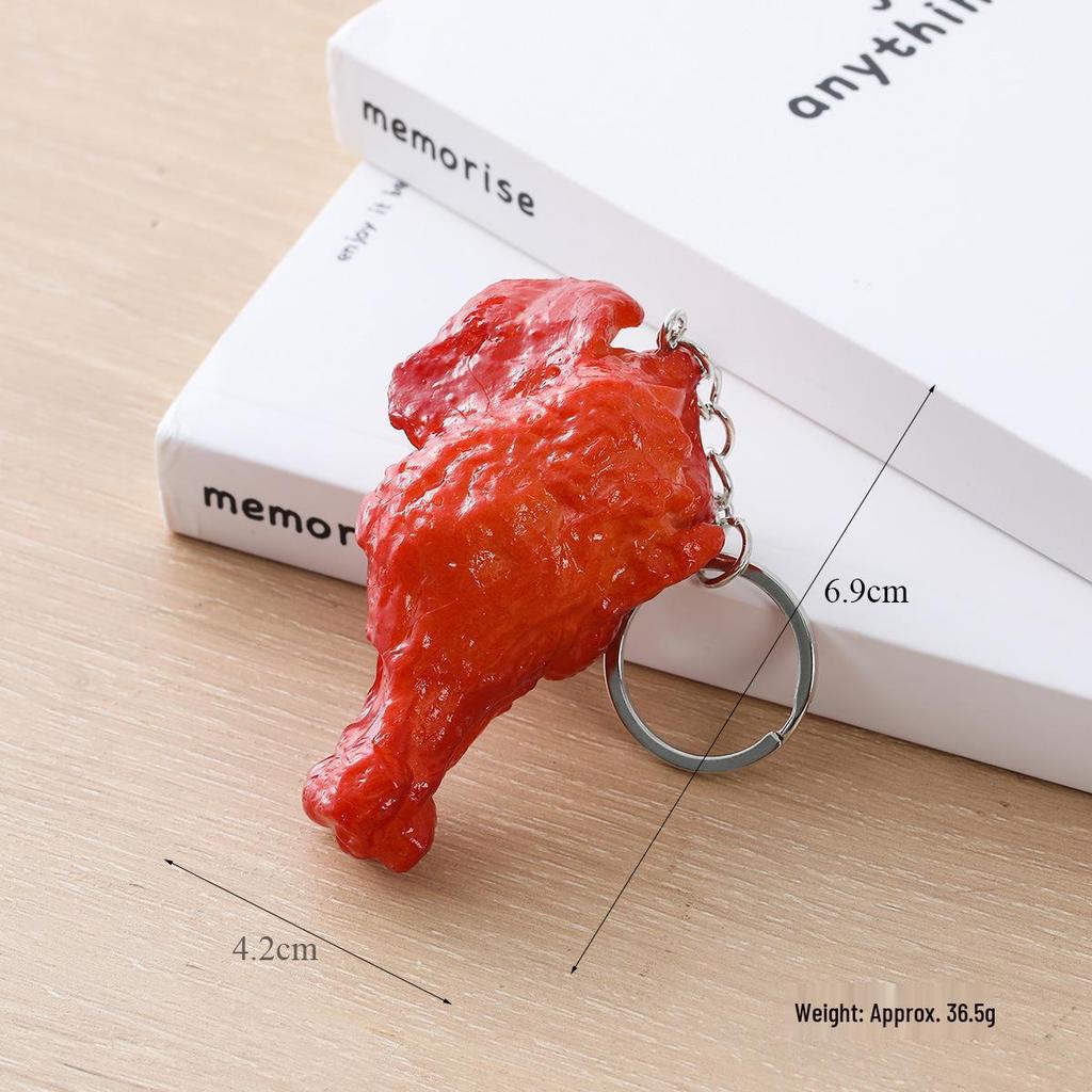 PVC Fried Chicken & Cola Keychain - Play Food Model Including Drumsticks, Wings, Nuggets