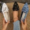Summer New Women Flats Breathable Comfortable Loafers Fashion Solid Color Flat Shoes for Women Casual Pointed Toe Sneakers Women