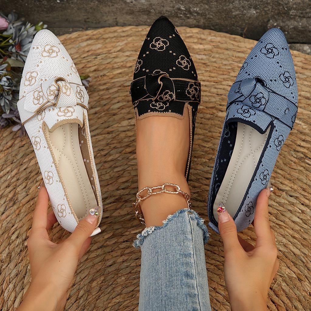 Модные туфли Zapatos Mujer весна/лето мягкие туфли-лоуфы легкие дышащие женские туфли для мам новые туфли с цветочным принтом туфли для ходьбы с острым носком