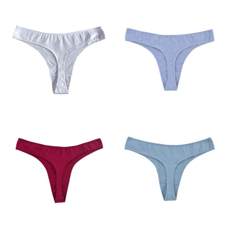 4 шт., нижнее белье, женские стринги, сексуальные трусы, хлопковые трусики, женские дышащие стринги, трусы с низкой талией