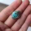 Твердое кольцо из стерлингового серебра 925 пробы, кольцо с драгоценным камнем из бирюзы и груши, серебряное кольцо ручной работы в стиле бохо, подарок на годовщину, подарок для праздничной одежды,