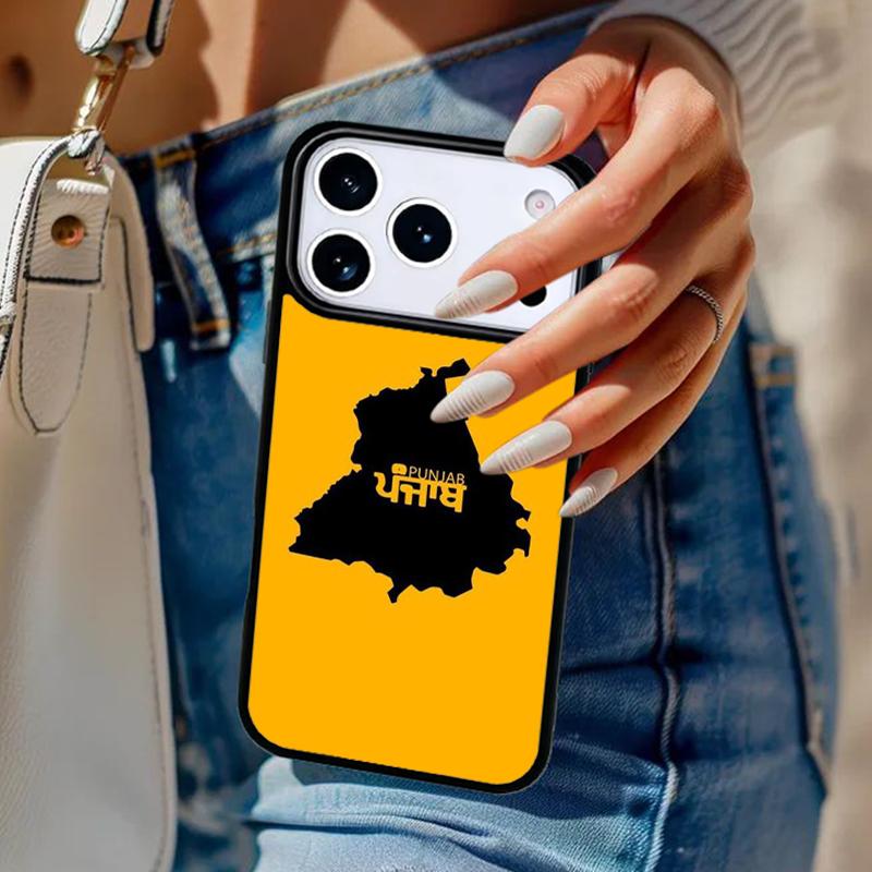 Punjab Map Outline soft Phone Case For iPhone 17 Air 14 15 13 12 Max Cover For Apple 16e 11 Pro Max Plus Coque