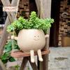 Cute Face Design Swing Plant Pot, Versatile Hanging Planter