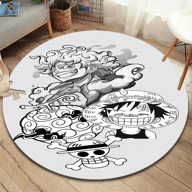 Luffy D Round Area Rug Carpet Rug For Living Room Bedroom Sofa Playroom Decor Nonslip Floor Mat