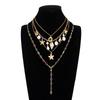 Cross Colorful Crystal Necklace Set Y-Shaped Beads Chain Choker  Sea Beach Jewelry