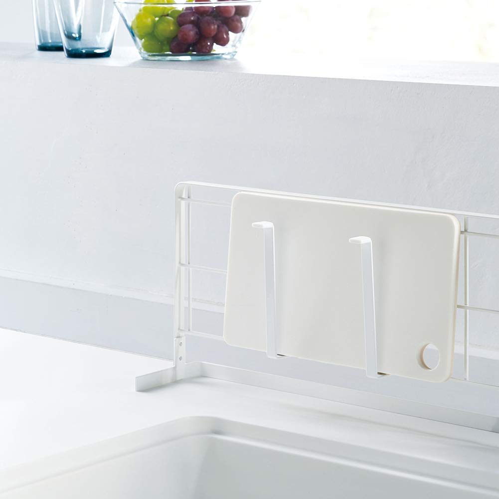 Подставка для разделочной доски Yamazaki Jitsugyo над раковиной, подставка для разделочной доски, отдельно стоящая сетчатая панель, вешалка для разделочной доски, белая 4197