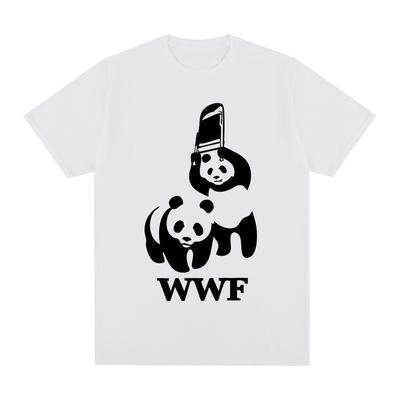 Футболка Panda WWF WTF Забавная Винтажная Хлопковая Мужская Футболка Новая ФУТБОЛКА T-SHIRT Женские Топы