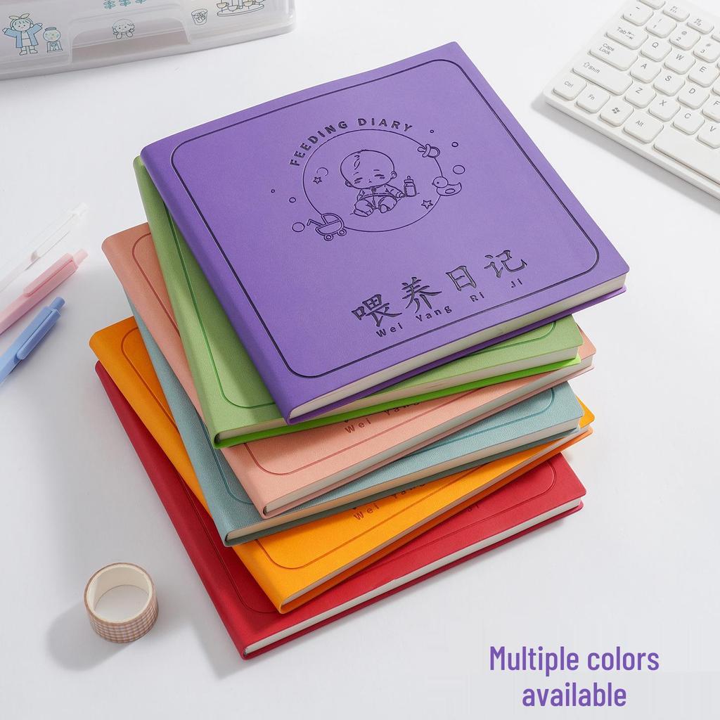 Cute Square Baby Feeding Diary Pocket Notebook: High-Quality, Portable Record Book