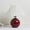 Vintage Pleated Table Lamp with LED E27 Tricolored Bulb Ceramic Base  AU US EU UK Plug Cute Decorative Night Light for Bedroom