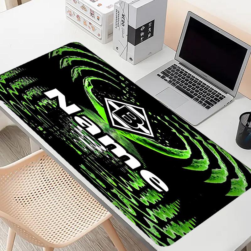 Custom Name Personalized Borussia Monchengladbach Pattern Mousepad, Laptop PC Desk Mat, Decorative Desk Mat for Home Keyboard Pad Gift