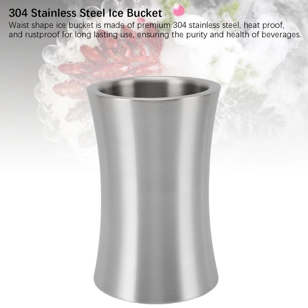 Ведро для льда из нержавеющей стали 304, в форме талии, изолированное ведро для красного вина, шампанского