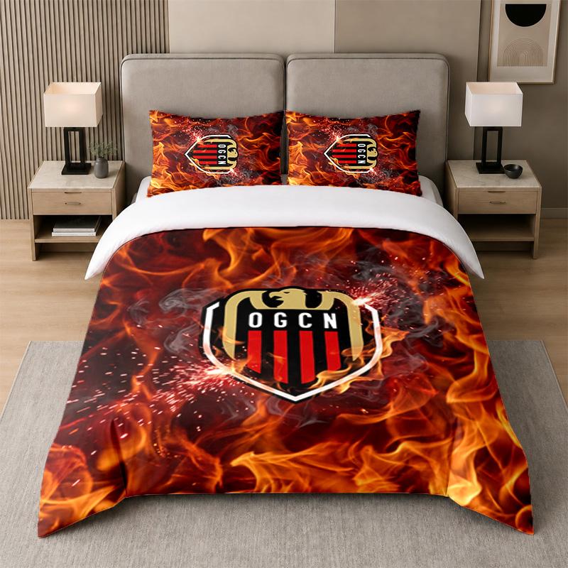 3Pcs Bedding SetOGC Nice FC Soft Bed Sheet and Two Pillowcases Home Bedroom Decor