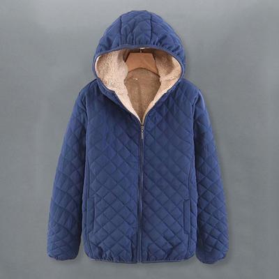 Женская хлопковая куртка с капюшоном, осенне-зимняя теплая однотонная стеганая стеганая куртка с длинными рукавами и карманом на молнии, повседневная свободная посадка, женское пальто, верхняя одежда