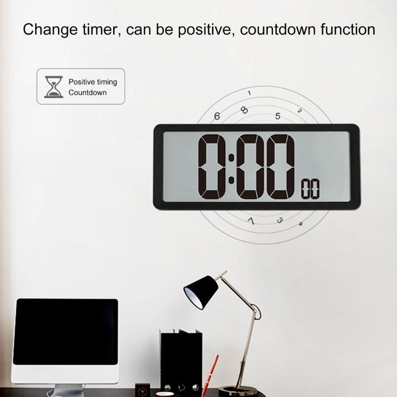 14-дюймовые цифровые LCD часы с подсветкой, температурой и датой, легко читаемые, для гостиной или спальни