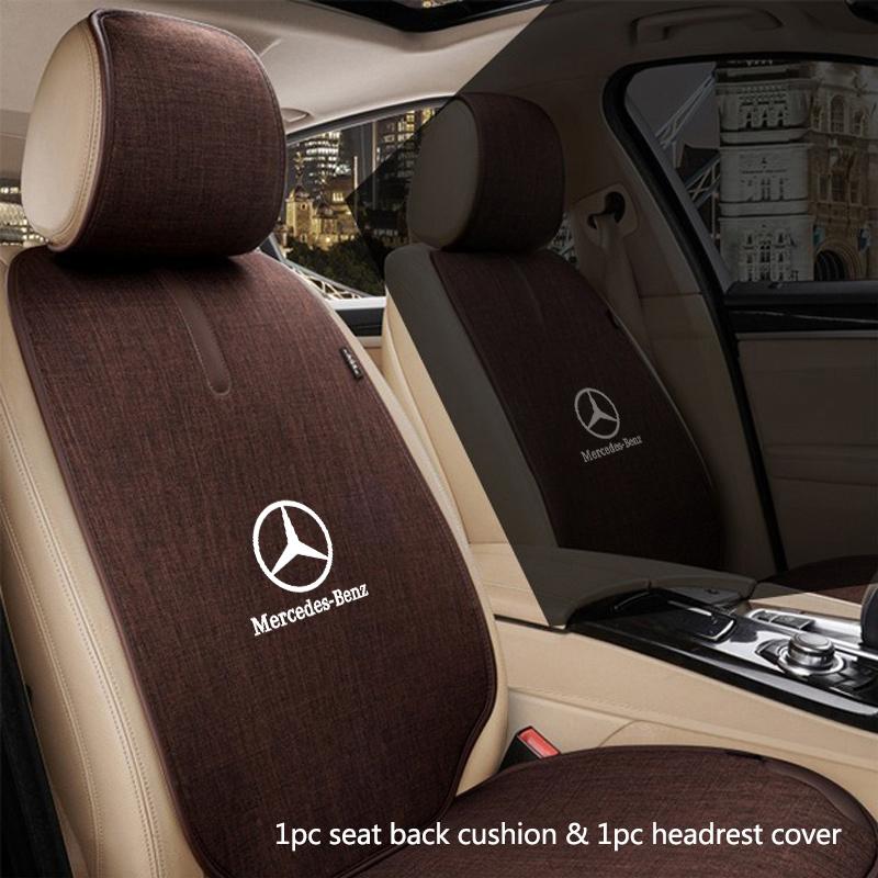 High-quality Leather Car logo Seat Cover Cushion Anti Scratch For Mercedes Benz AMG class W205 W203 GLC GLK W206 W220 W211 A180 g9