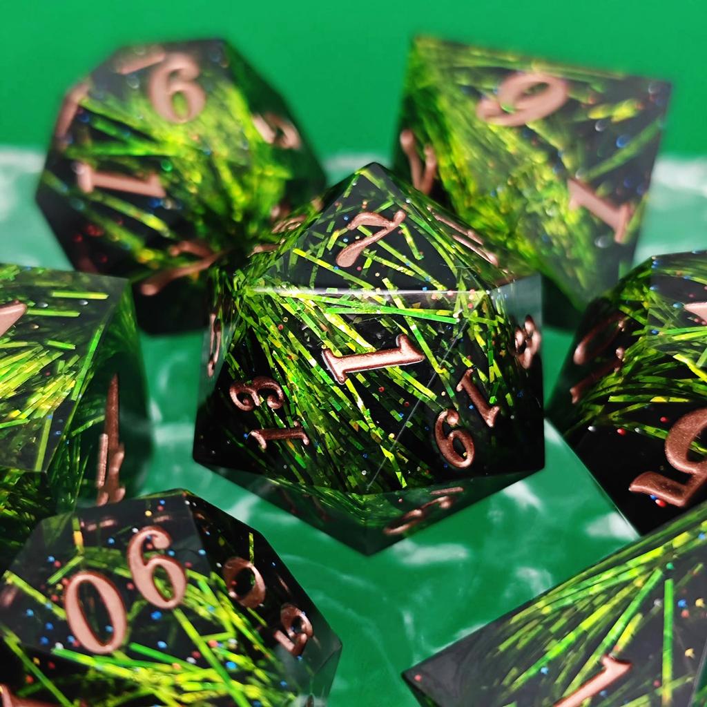 Resin DND Dice RPG Dices for Dungeon and Dragons Game Polyhedral Dice Set for Party