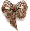 Brooch Ribbon Cute Badge Designed with Rhinestones Made of Gold Plated Alloy (red)