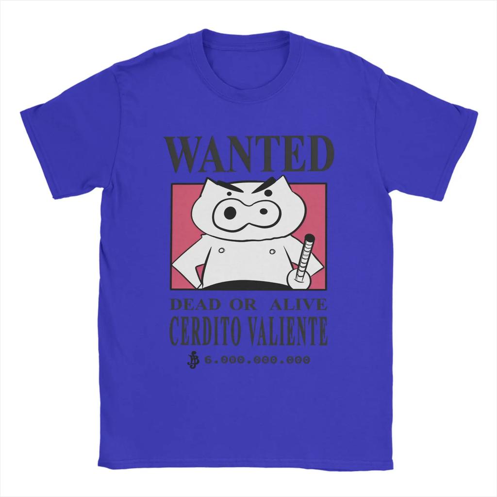 WANTED Brave Pig Crayon Shin-chan T-Shirt for Men Funny Cartoon Novelty 100% Cotton Tees Short Sleeve T Shirt Gift Idea Clothes