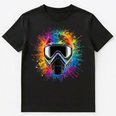 Colorful Paint Splash Paintball Mask Art Graphic Unisex T-Shirt