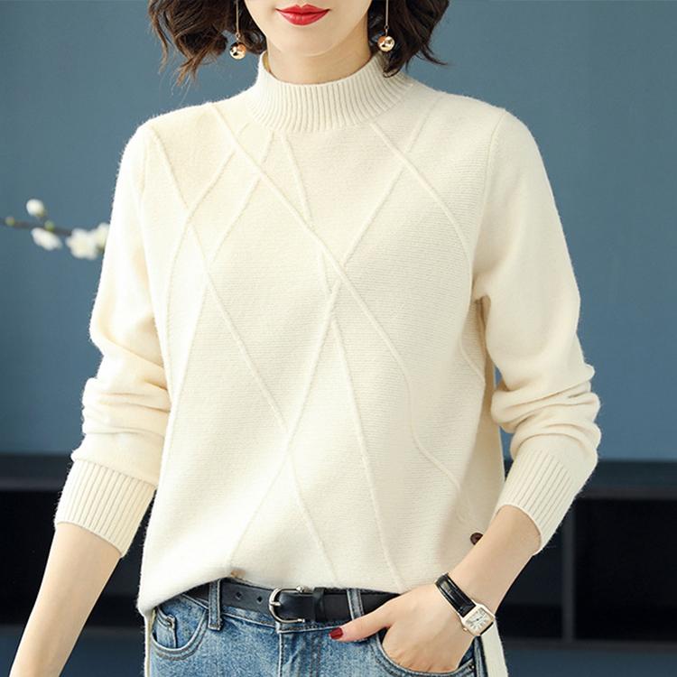 Свитер с высоким воротником, женский осенне-зимний пуловер с длинными рукавами, женский вязаный топ, джемпер, женский трикотаж
