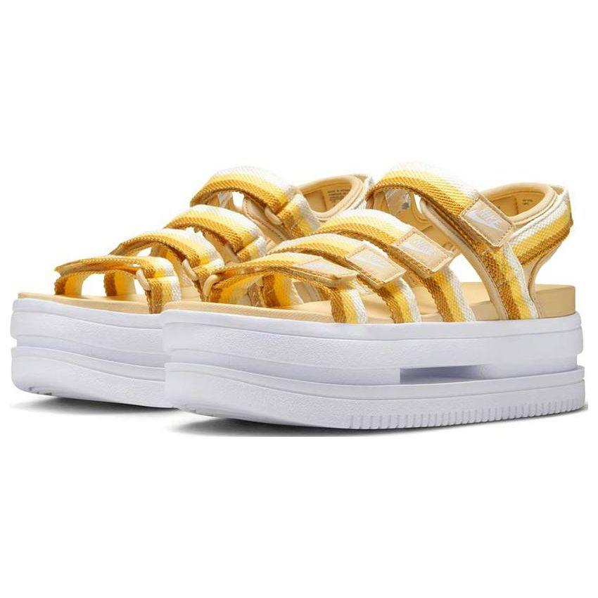 Nike Icon Classic Нескользящие Прочные Спортивные Сандалии Женские Сандалии Белый Желтый DH0223-200
