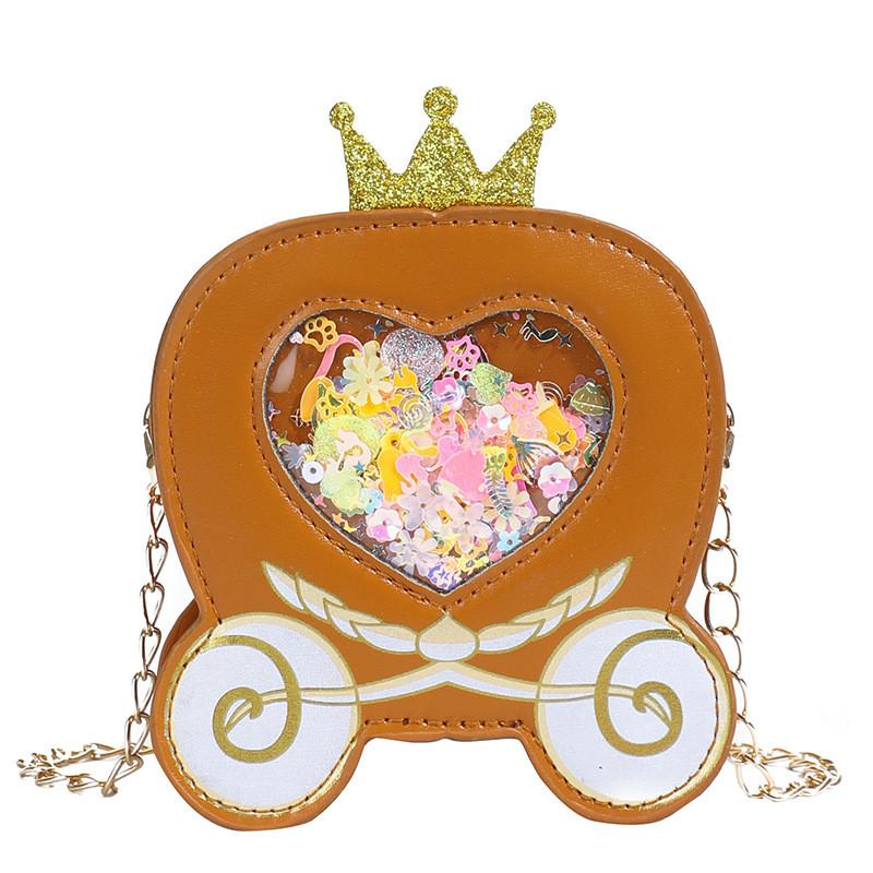 Милая детская сумка через плечо «Корона принцессы» с пайетками для девочки для повседневного использования