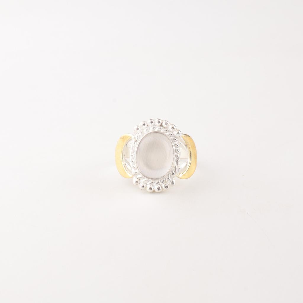 Natural Selenite Gemstone 925 Sterling Silver Jewelry Stylish Ring Women's Gift RR-61-39