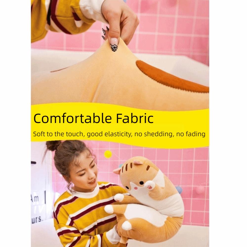 70cm Cat Plush Pillow Ultra Soft Side Sleeping Body Pillow Long Cat Plush Doll Bed Sleep