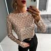 Colorful Sequin Long Sleeve Women's Autumn & Winter Base Shirt