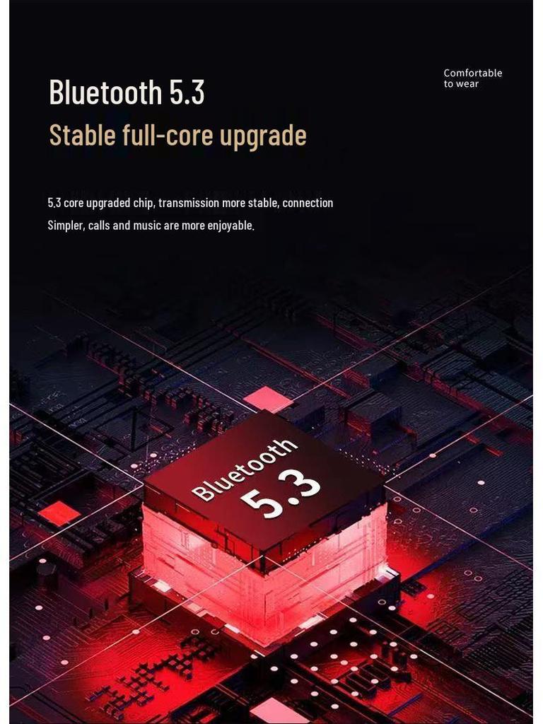 YD03 HD Mirror Digital Display Bluetooth Headset with Large Battery and Deep Bass