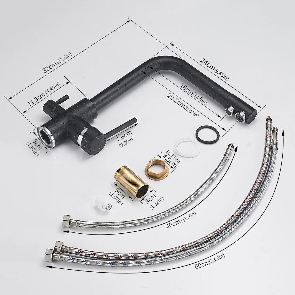 Фильтр кухонные смесители Настольный смеситель с вращением на 360 градусов с функциями очистки воды Смеситель-кран для кухни WF-0175