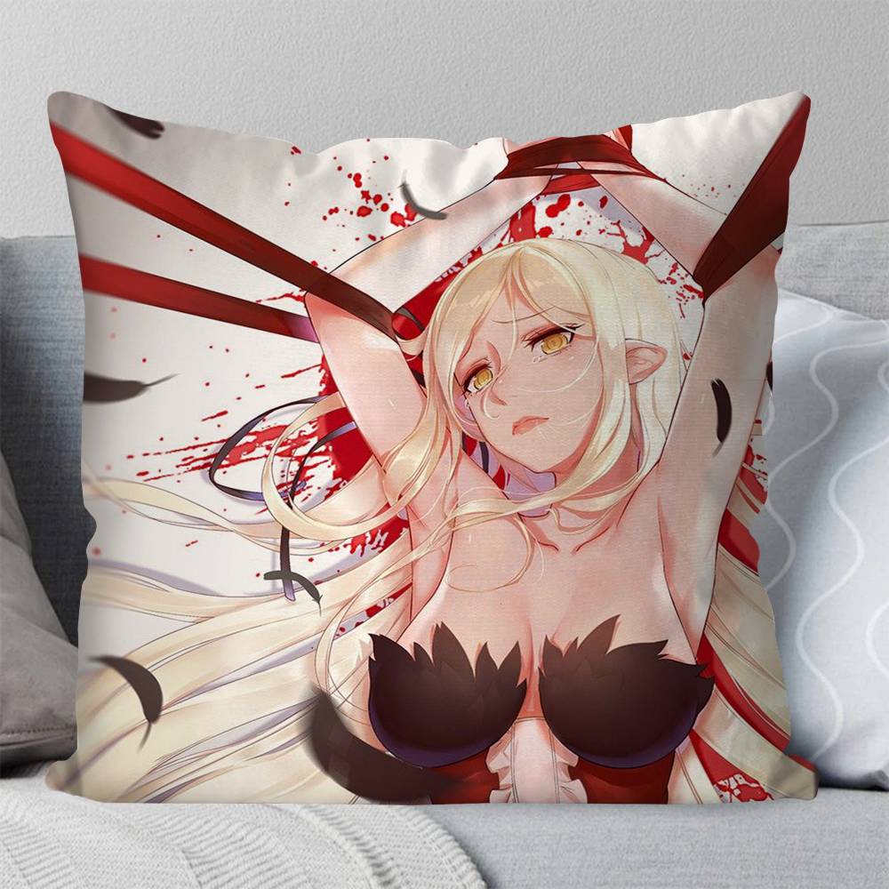 Kizumonogatari Anime Kiss Shot Pillow Case Fashion Square Pillowcase Bedroom Sofa Room Ins Decoration Leisure