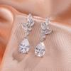 ZAKOL Vintage Cubic Zirconia Pear-shaped Drop Earrings Charm Bridal Wedding Party Woman Luxury Hoops Trend 2026 Woman