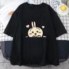 Футболка Chiikawa Cat, повседневная унисекс/женская футболка с кавайным мультяшным принтом, топ из 100% хлопка в стиле Харадзюку, летняя винтажная футболка с короткими рукавами, футболка унисекс