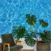 1 piece, 2D flat blue water ripple photography background, suitable for birthday parties, pool parties and studio decoration, ws