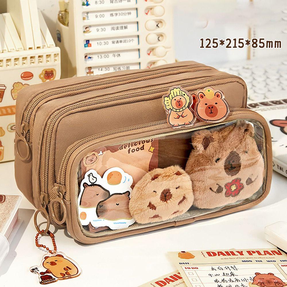 Пенал Capybara 10 слоев многофункциональный чехол для ручек съемный большой емкости для хранения канцелярских принадлежностей