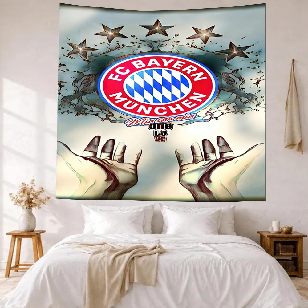 Bayern Munich Wall Decor Tapestry Art For Pet Memorial Birthdaywedding Party Backdrop Family Gift