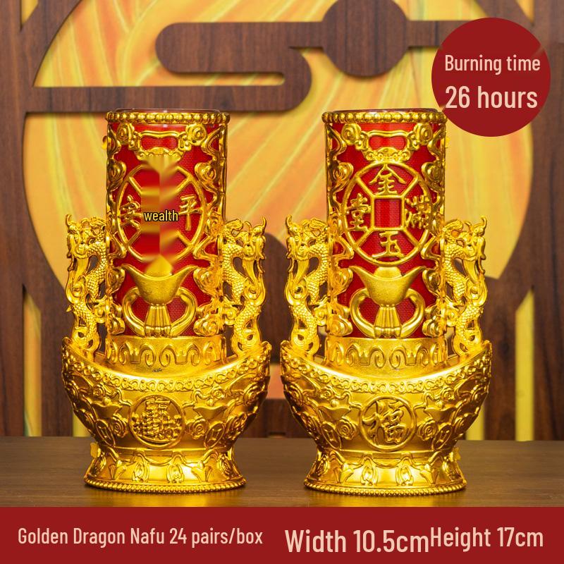 Smokeless Crystal Candle for Buddha Offerings, Housewarming, or New Year Celebrations - Windproof Red Butter Lamp