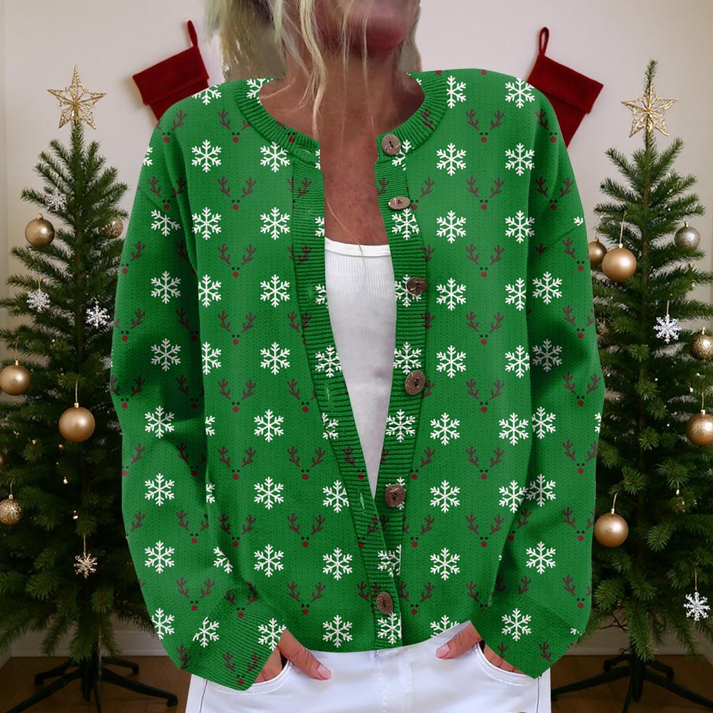 Women's  Cardigan Long Sleeve Lightweight Fun Christmas Print Jacket