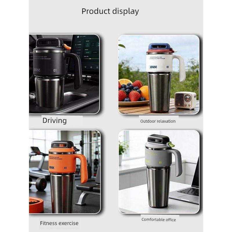 New Cyber Series Ice Cup Stainless Steel Large Capacity Insulated Cup Men's Outdoor Portable Car-Mounted Straw Water Cup