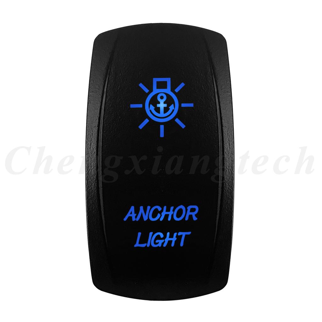 12V 20A Blue Led Car Boat Laser Rocker Switch ON OFF (ON) OFF ON OFF ON (ON) OFF ON (ON) OFF (ON) Waterproof