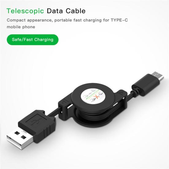 Выдвижной телефон для синхронизации данных Type-C, зарядный кабель USB 3.1, шнур для Android iOS