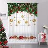 Christmas Golden Ball Curtain, Party Decoration, Curtains for Bedroom, Living Room, Drapes, Window