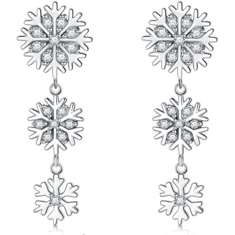 Snowman Geometric Bell Heart Snowflake Necklace Zinc Alloy Chain Women Jewelry