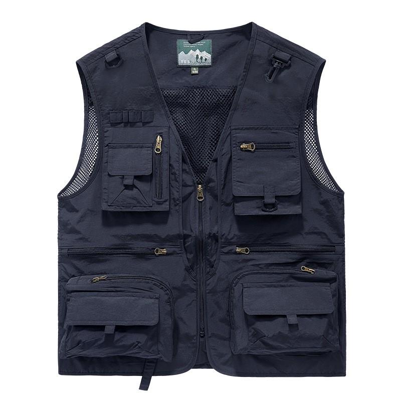 Mens Casual Outdoor Vest Multi-pocket Fishing Photography Workwear Sleeveless Jacket