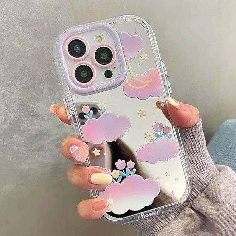 Масляная живопись Цветы Зеркало Чехол для телефона iPhone 17 16 15 Pro Max 14 Plus 13 12 11 Xs max Xr X 7 8 Plus 16e Задняя крышка